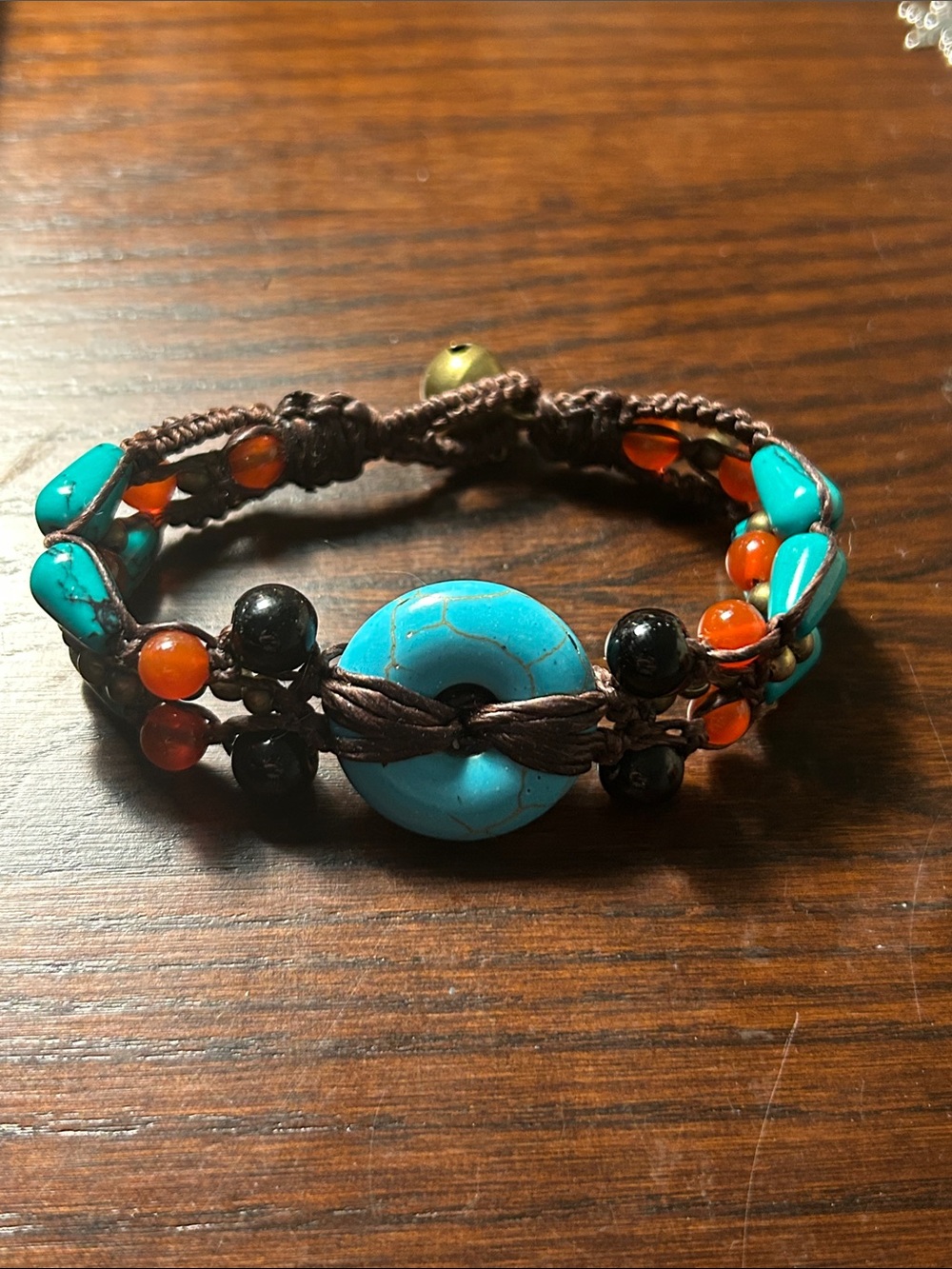 Handcrafted Turquoise style Bead Macrame Bracelet